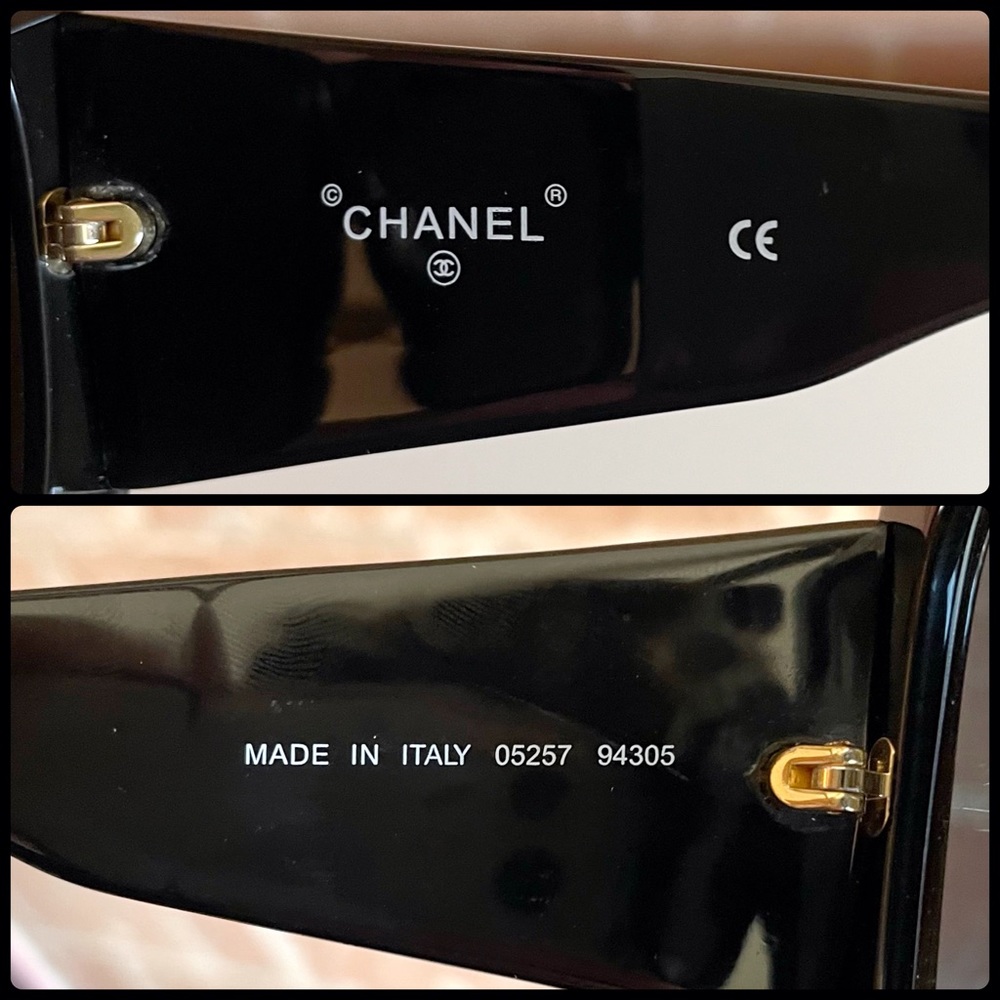 CHANEL Black Sunglasses with Silver Accents - Picture 11 of 12